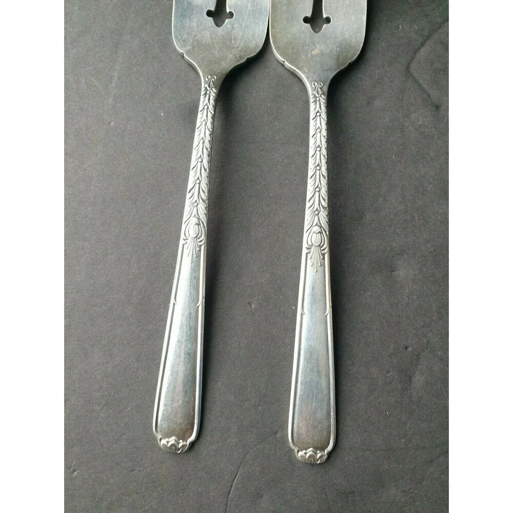 Oneida Silver Plate Janet Meat Serving Fork x 2